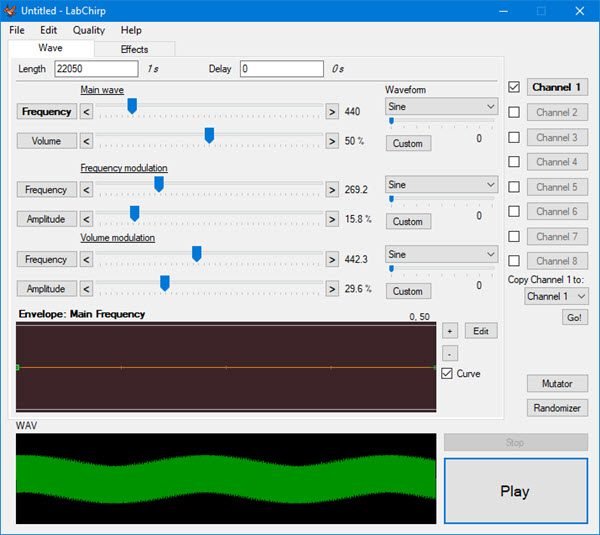 Phần mềm tạo hiệu ứng âm thanh miễn phí LabChirp