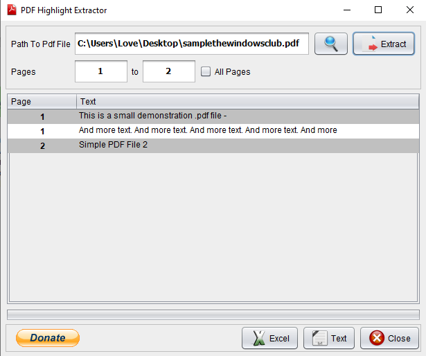 Phần mềm PDF Highlight Extractor