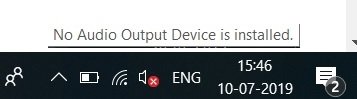 Lỗi không có thiết bị đầu ra âm thanh nào được cài đặt trong Windows 10