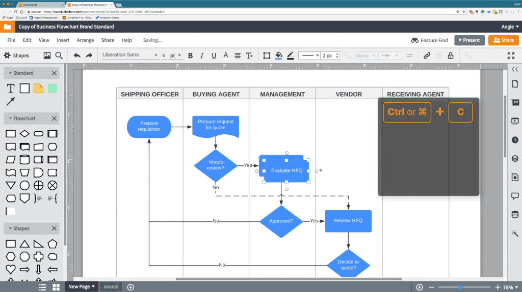 Lucidchart screenshot - Compare The 10 Best Mind Mapping Software of 2020