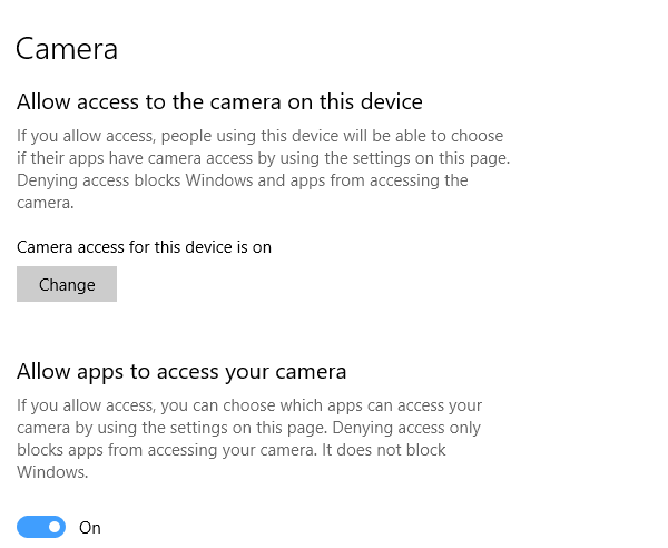 Máy ảnh máy tính xách tay không hoạt động trong Windows 10