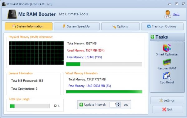 Mz RAM Booster dành cho Windows 10