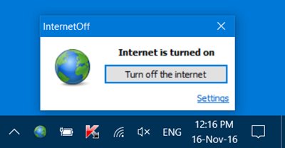 Bật hoặc tắt kết nối Internet