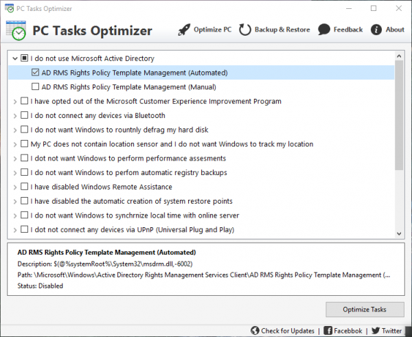 Trình tối ưu hóa tác vụ PC Quản lý các tác vụ đã lên lịch của Windows