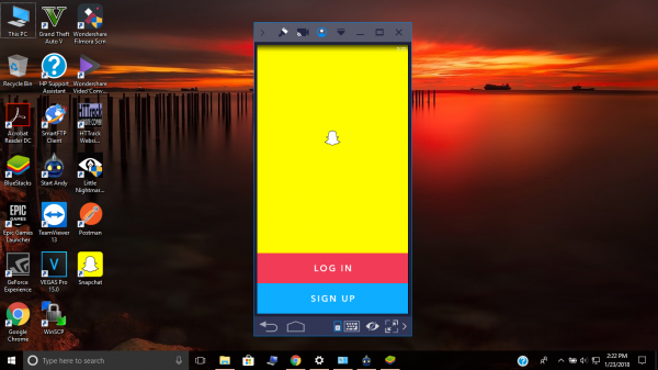 Snapchat không hoạt động trên BlueStacks Emulator