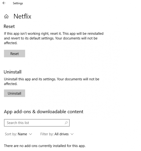 Ứng dụng NetFlix không hoạt động trong Windows 10