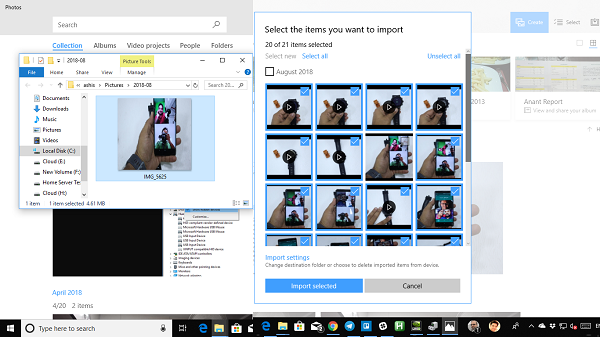 Nhập ứng dụng Windows 10 Photos