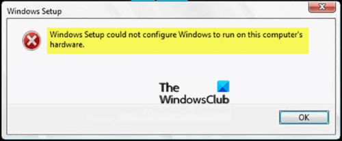 Thiet lap Windows khong the dinh cau hinh Windows de
