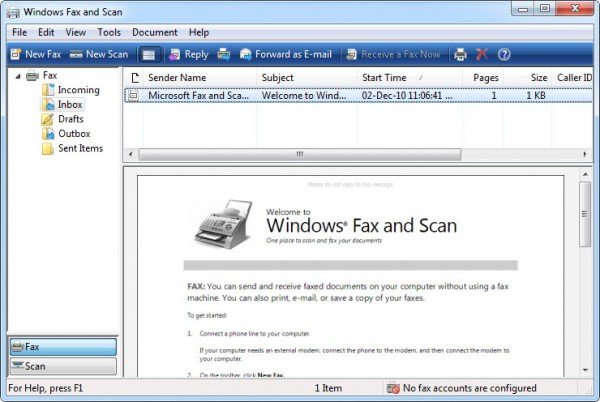 Cách gửi và nhận Fax trong Windows 10
