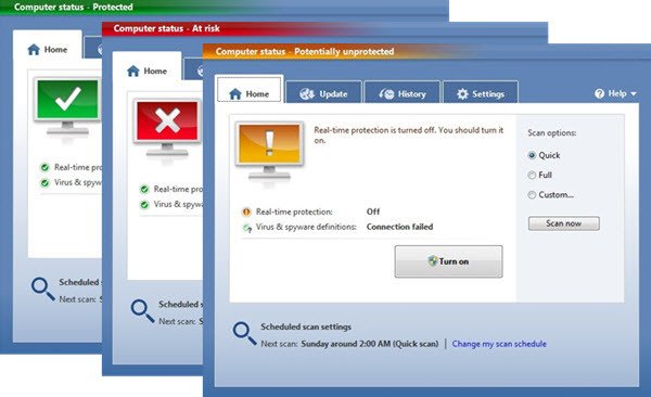 Trạng thái PC của Windows Defender Có khả năng không được bảo vệ 1