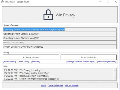 Công cụ bảo mật Win.Privacy dành cho Windows 10