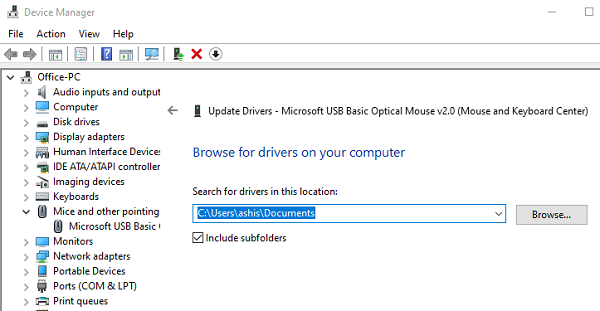 Trình điều khiển trình duyệt trong Windows 10 để cài đặt