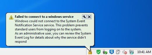 Windows không thể kết nối với Dịch vụ Thông báo Sự kiện Hệ thống