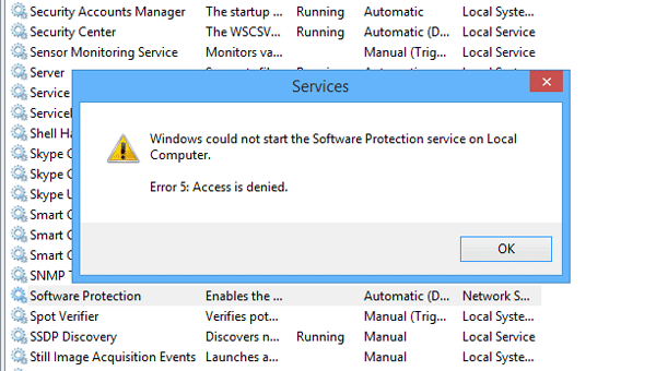 Windows không thể khởi động dịch vụ Bảo vệ Phần mềm trên Máy tính Cục bộ