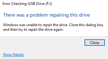 Windows không thể sửa chữa ổ đĩa
