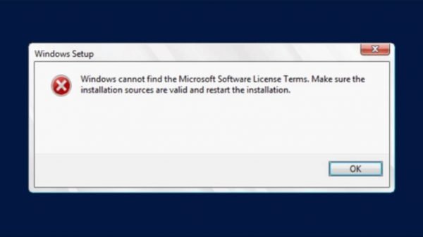 Windows không thể tìm thấy Điều khoản cấp phép phần mềm của Microsoft