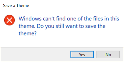 Windows không thể tìm thấy một trong các tệp trong chủ đề này