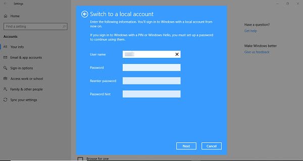 Windows 10 loại bỏ các câu hỏi bảo mật