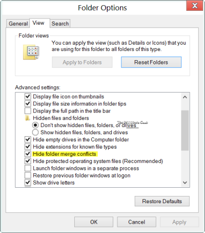 Xung đột hợp nhất thư mục trong Windows 10