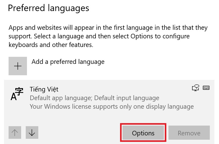 Thủ thuật cài tiếng Việt cho Windows 10 8