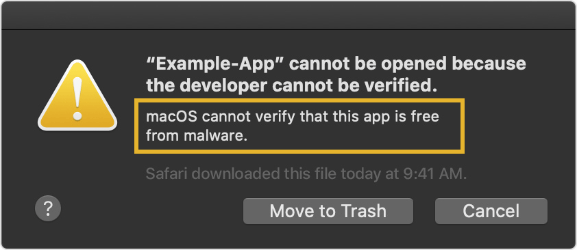 Cách mở ứng dụng khi hiện cảnh báo macOS cannot verify that this app is free from malware 1