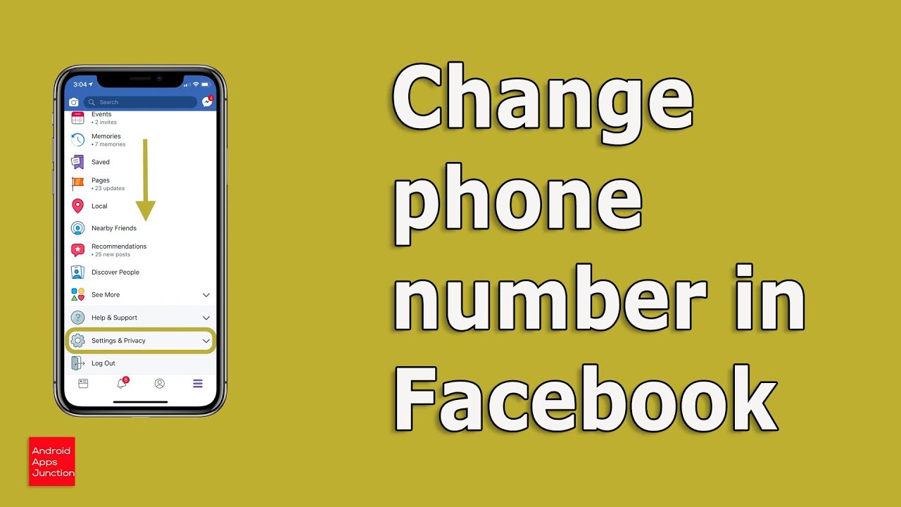 Cách đổi số điện thoại Facebook trên Messenger.