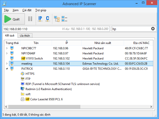 Phần mềm chặn WiFi trên PC - Advanced IP Scanner