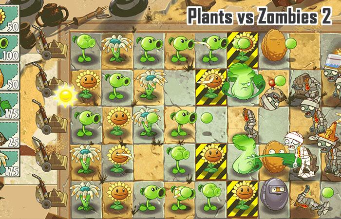 game zombie offline hay cho ios: Plants vs Zombies 2