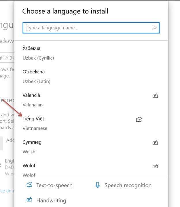 Thủ thuật cài tiếng Việt cho Windows 10 4