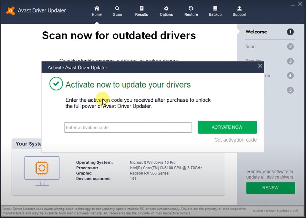 xin key avast driver updater