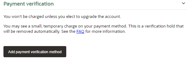Add  payment verification method