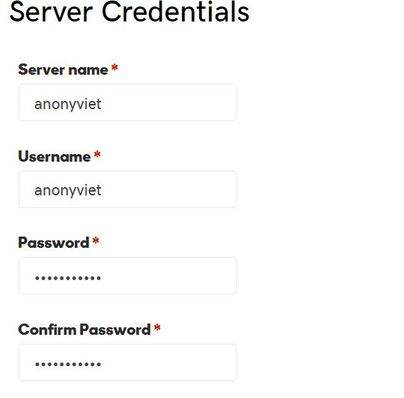 đặt tên cho VPS, username, password VPS Windows miễn phí từ Godaddy