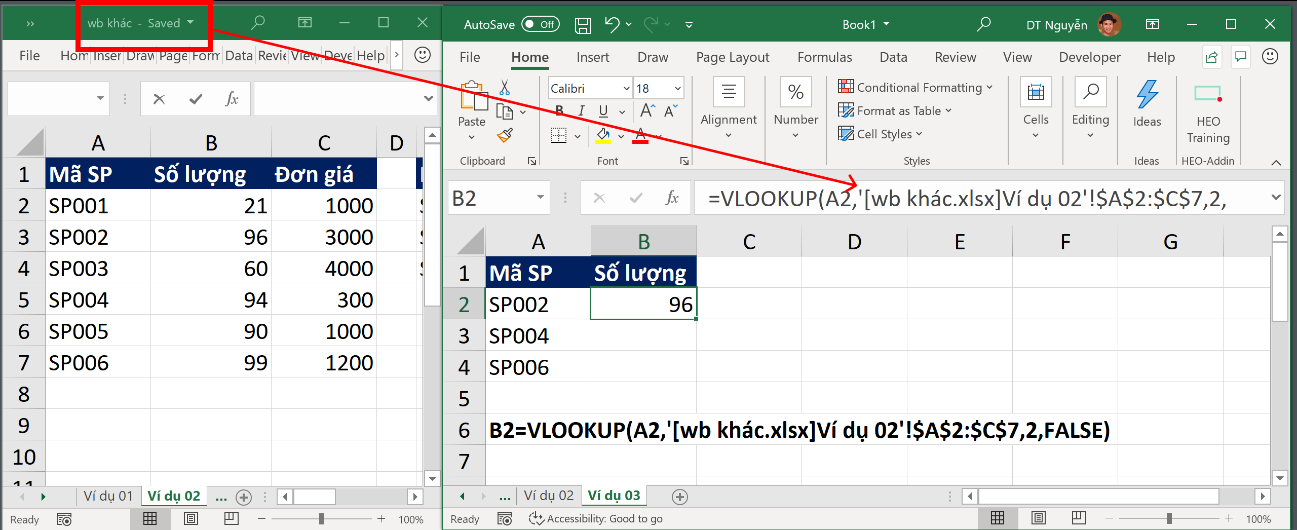 Tra cứu dữ liệu từ file Excel khác
