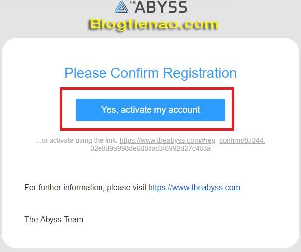 Đăng ký tài khoản The Abyss. Ảnh 3