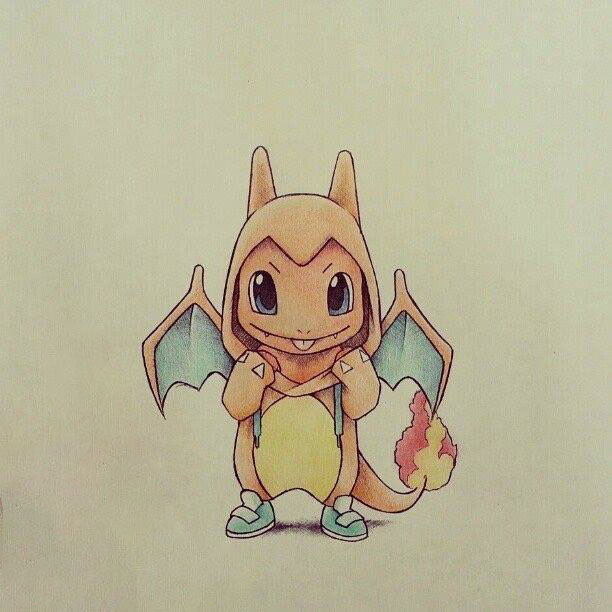 Hình vẽ pokemon rồng lửa