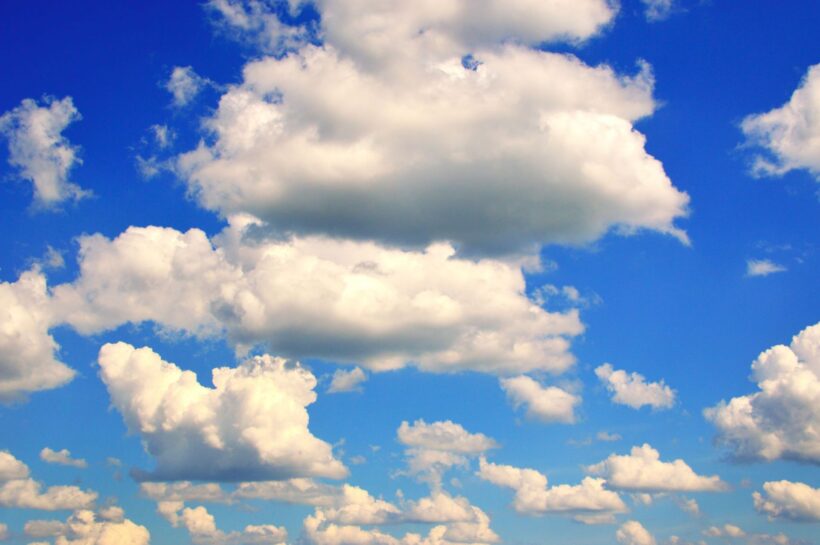 Hình ảnh bầu trời xanh cao và những đám mây trắng