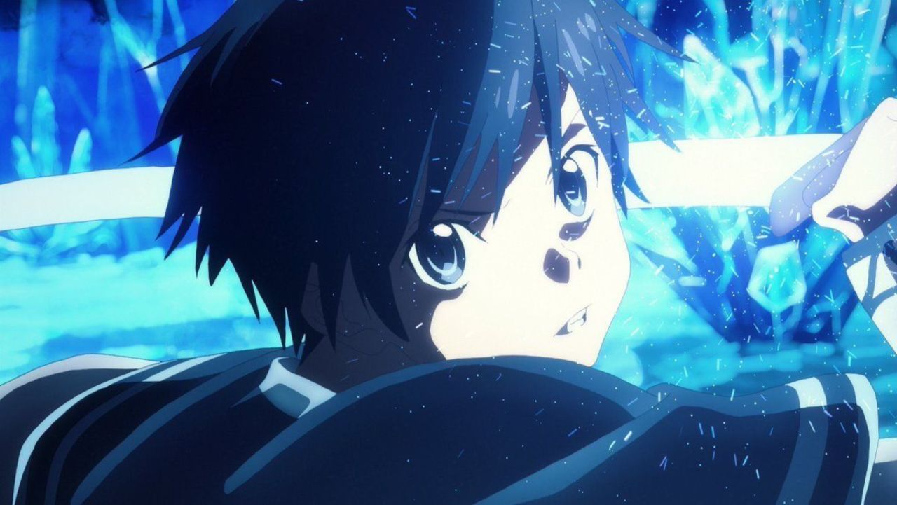 Hình Kirito tông xanh đôi mắt kiên định