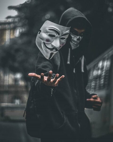 Hình ảnh Hacker, Anonymous với mặt nạ Fawkes