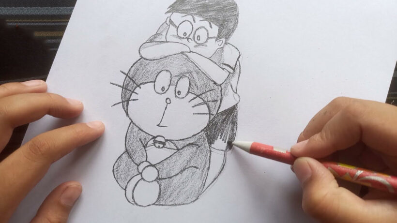 Hình vẽ Doremon và Nobita bằng bút chì đẹp