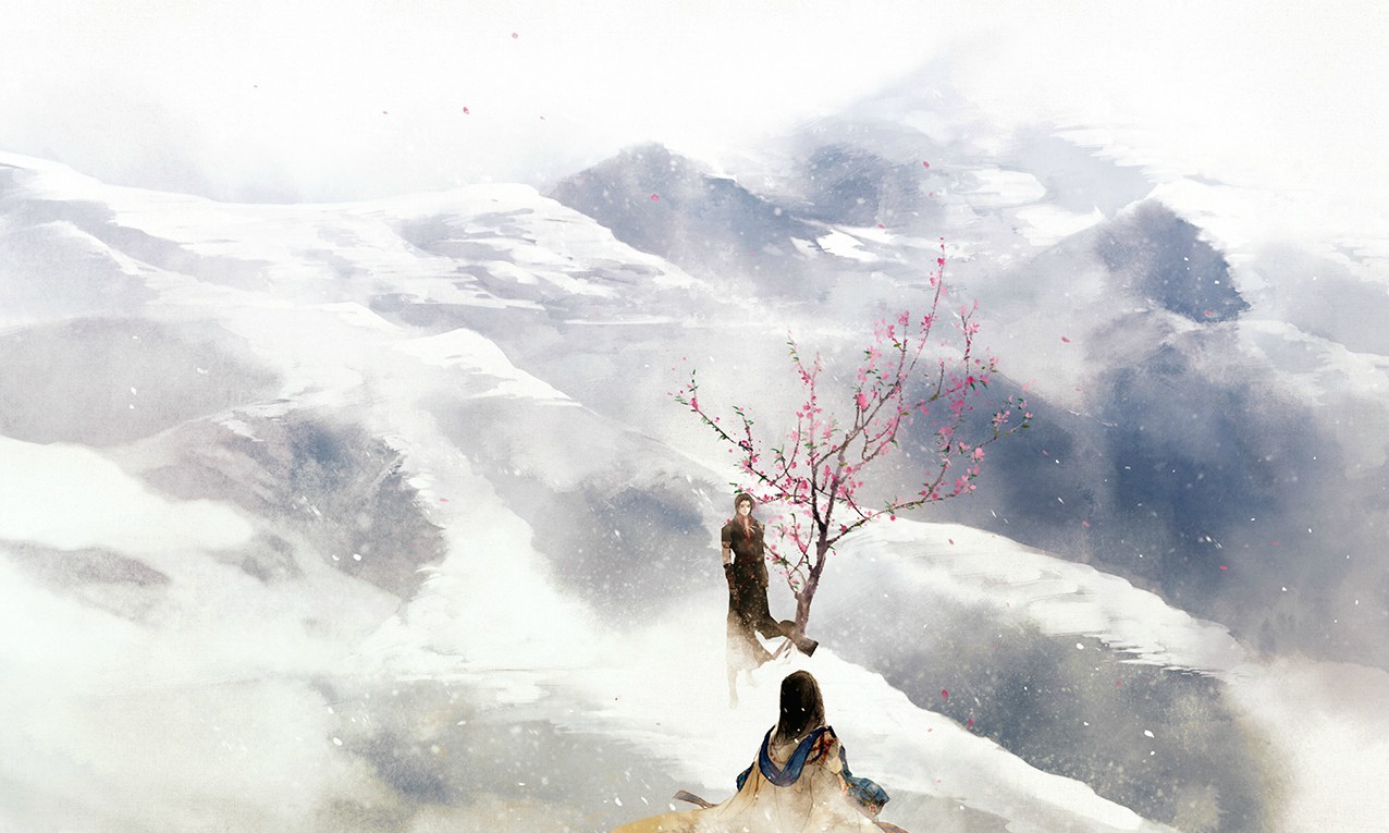 Hình ảnh anime cổ trang núi tuyết trùng trùng