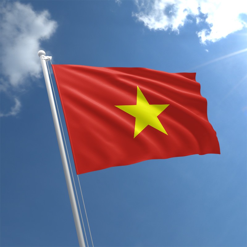 Hình ảnh cờ Việt Nam tung bay trong nắng