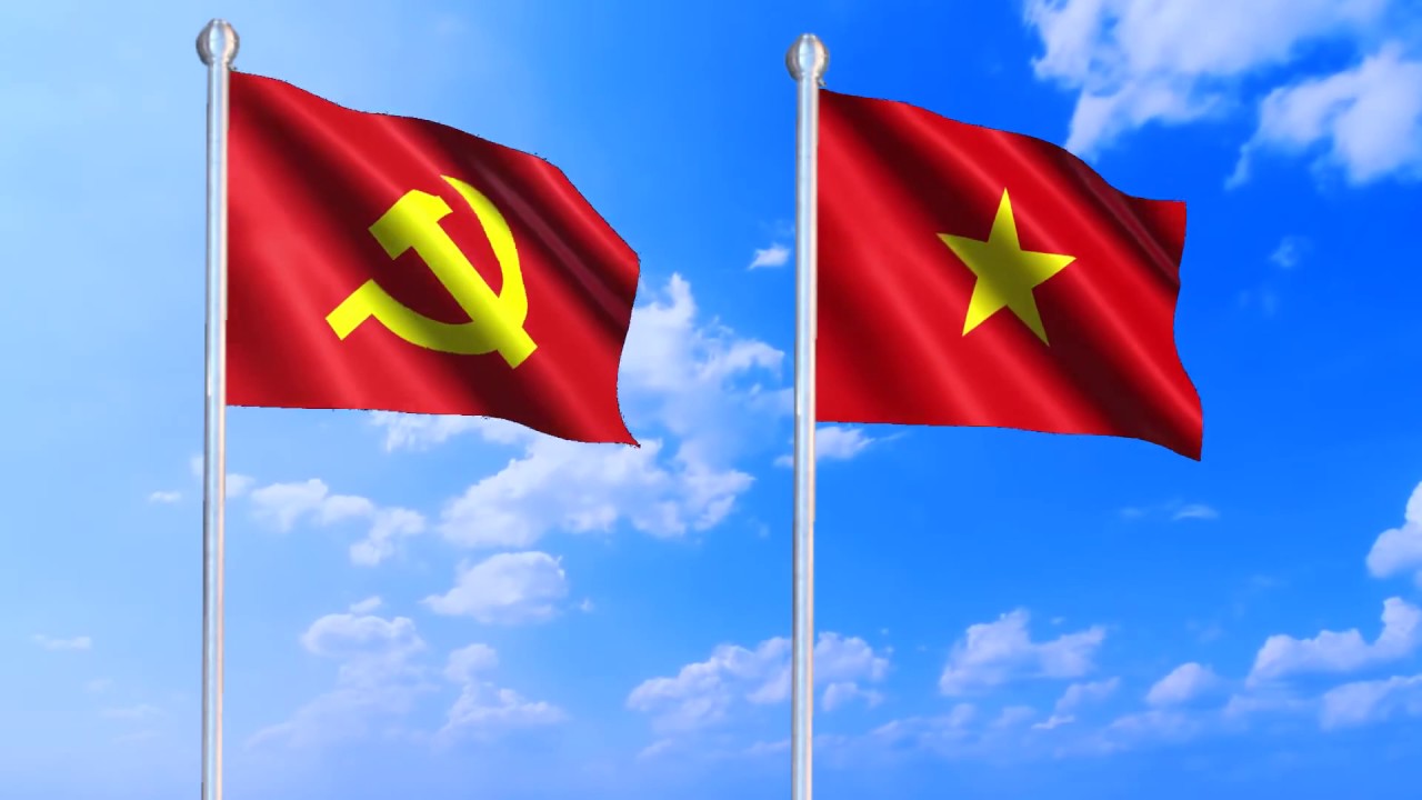 Hình ảnh lá cờ Việt Nam và lá cờ Đảng