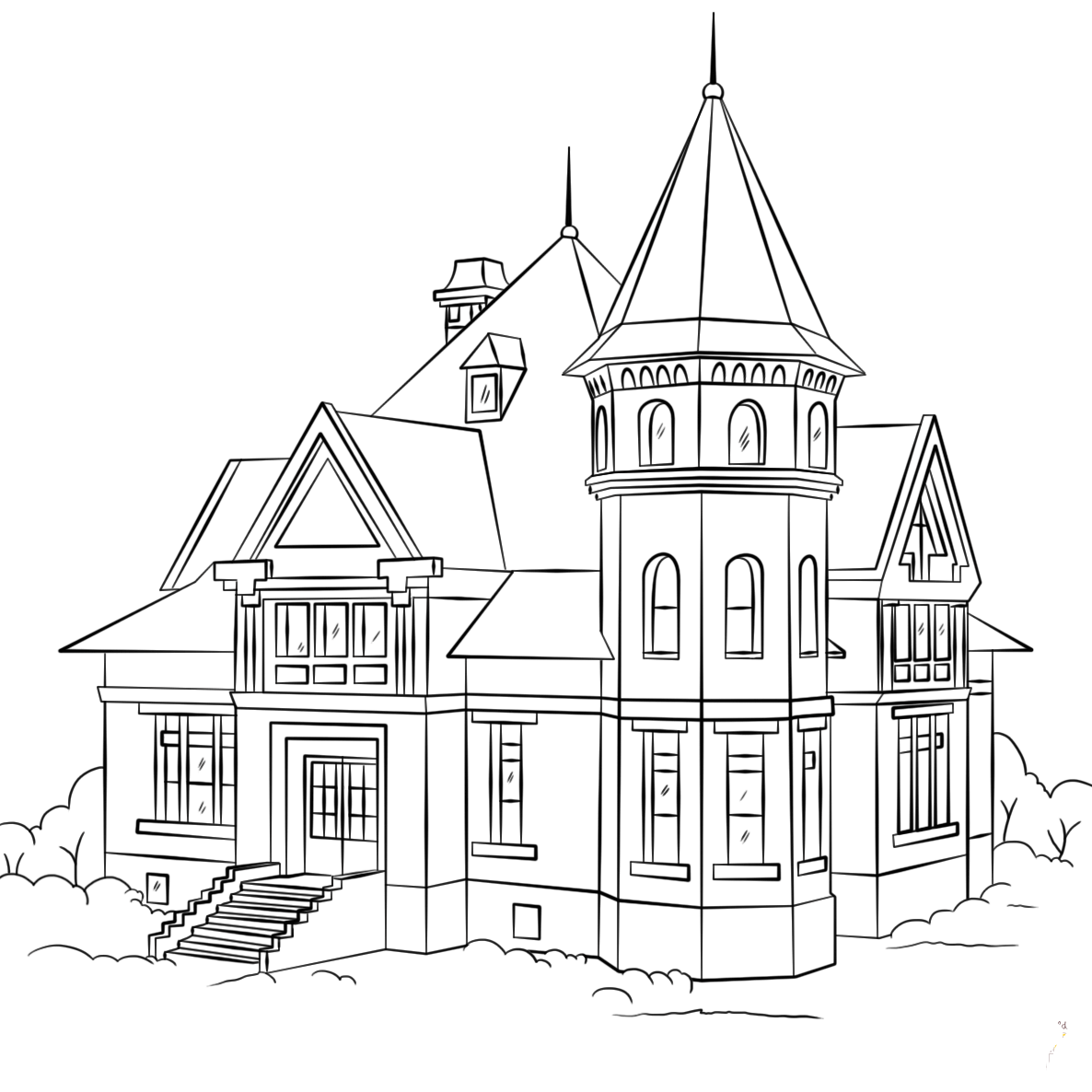 Tập tô màu hình ngôi nhà đơn giản