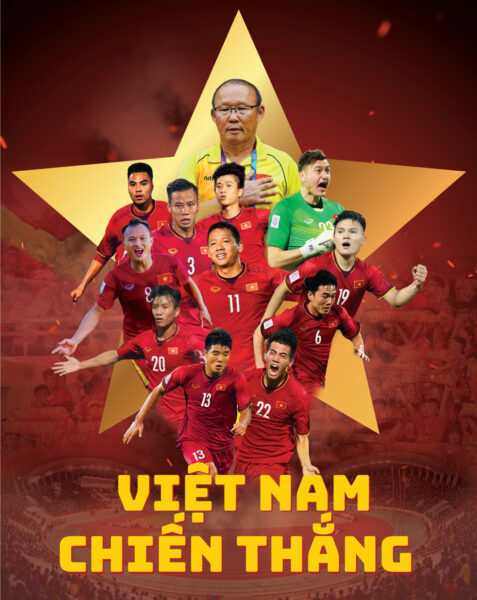 hình ảnh đội tuyển Việt Nam quyết thắng