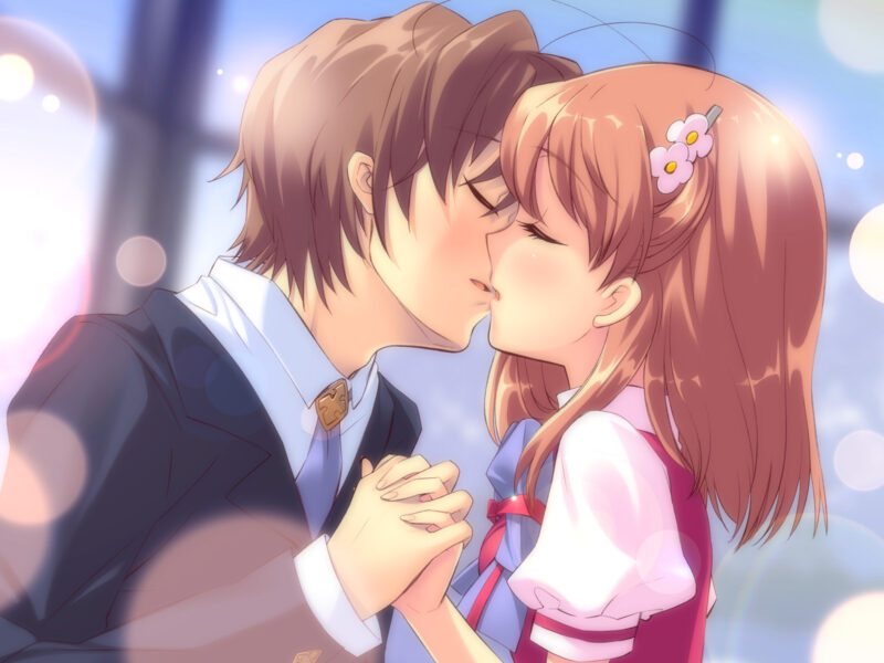Hình ảnh anime hôn môi dễ thương