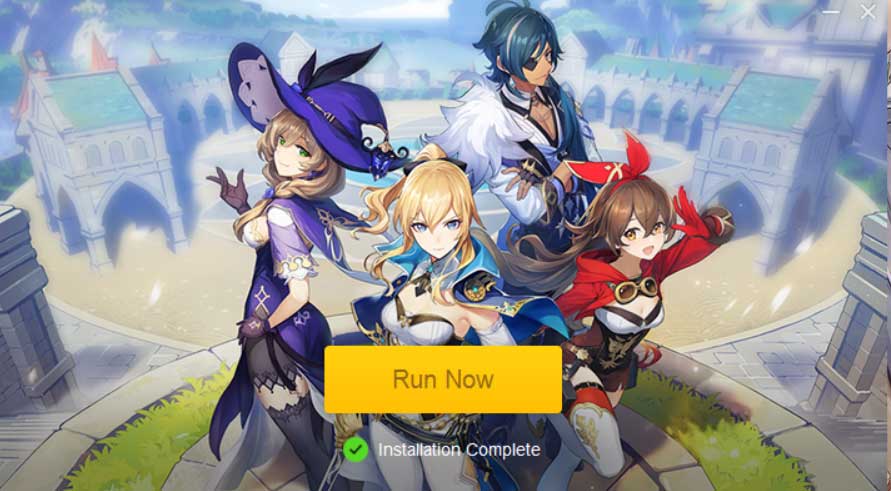 Click Run Now để chạy client cài đặt game Genshin Impact