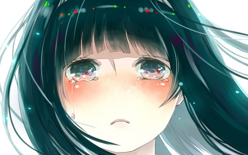 Hình anime nữ khóc buồn vì thất tình