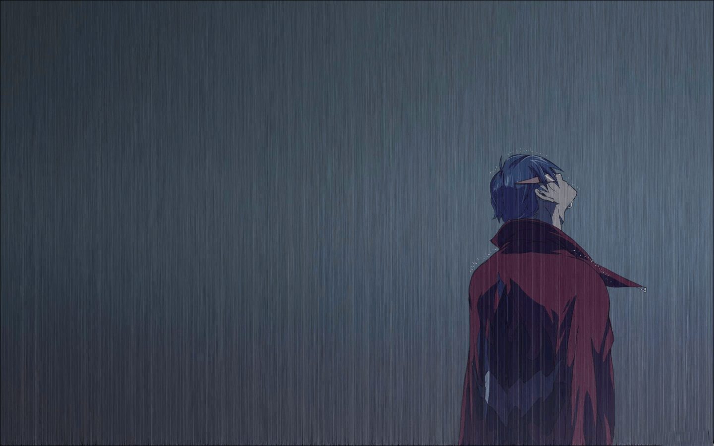 Ảnh Anime chàng trai khóc dưới mưa