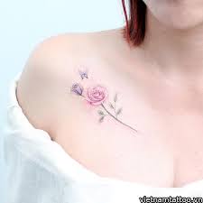 199 Hình xăm đẹp ở vai cho nữ cực xinh xắn, quyến rũ | Rose tattoos, Trendy tattoos, Pink rose tattoos