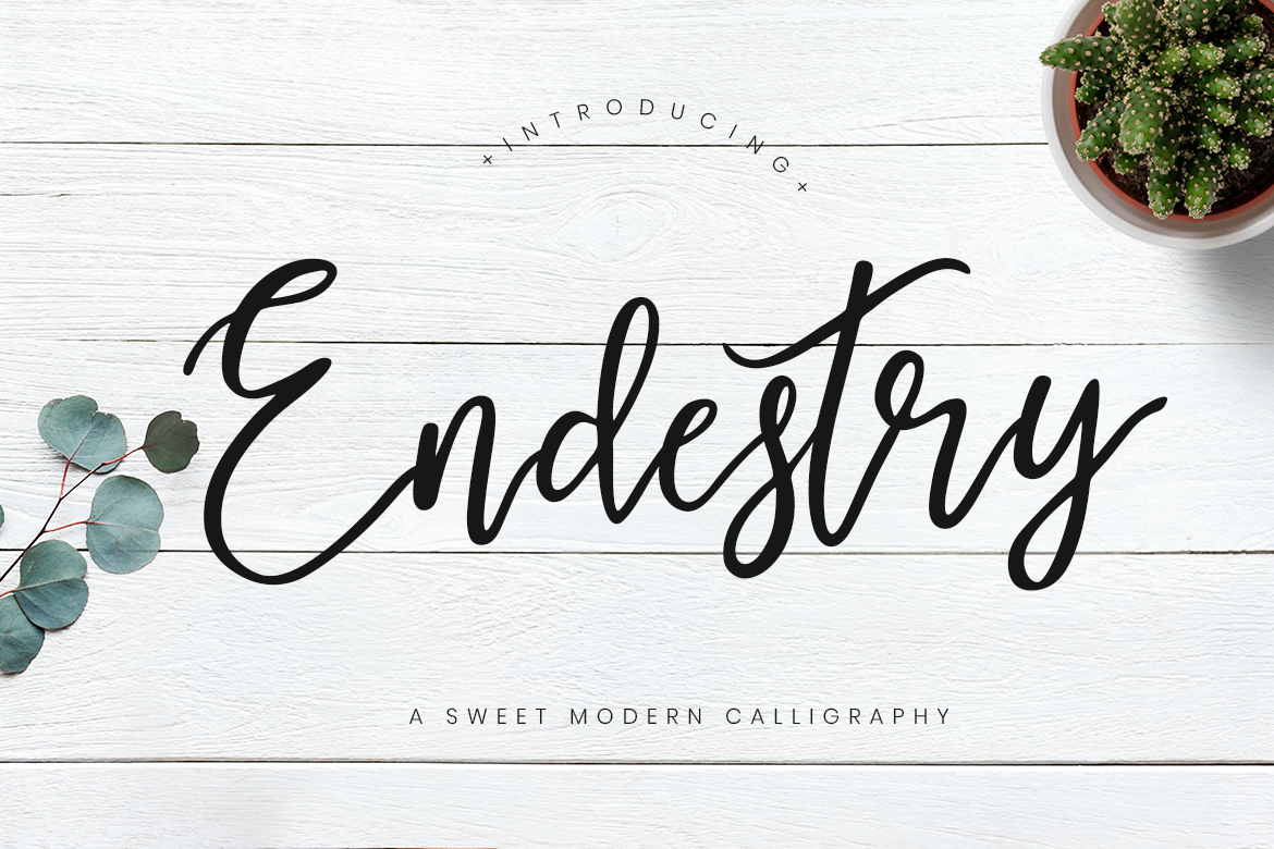 Endestry modern calligraphy font